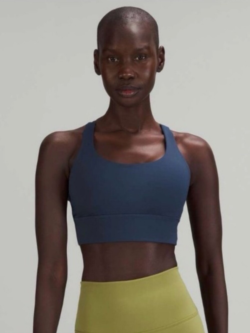 Lululemon Energy Longline Medium Support Sports Bra In Meniral Blue